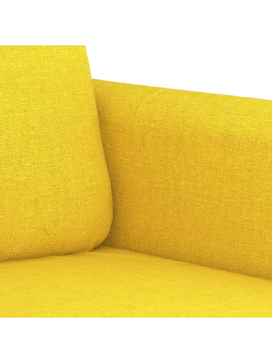 Trivietė sofa, šviesiai geltonos spalvos, 180cm, audinys
