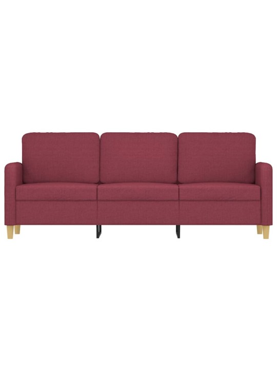 Trivietė sofa, raudonojo vyno spalvos, 180cm, audinys