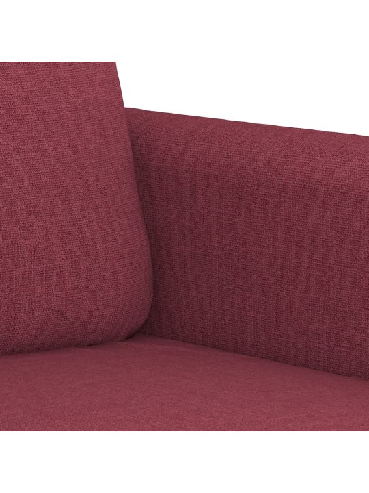 Trivietė sofa, raudonojo vyno spalvos, 180cm, audinys