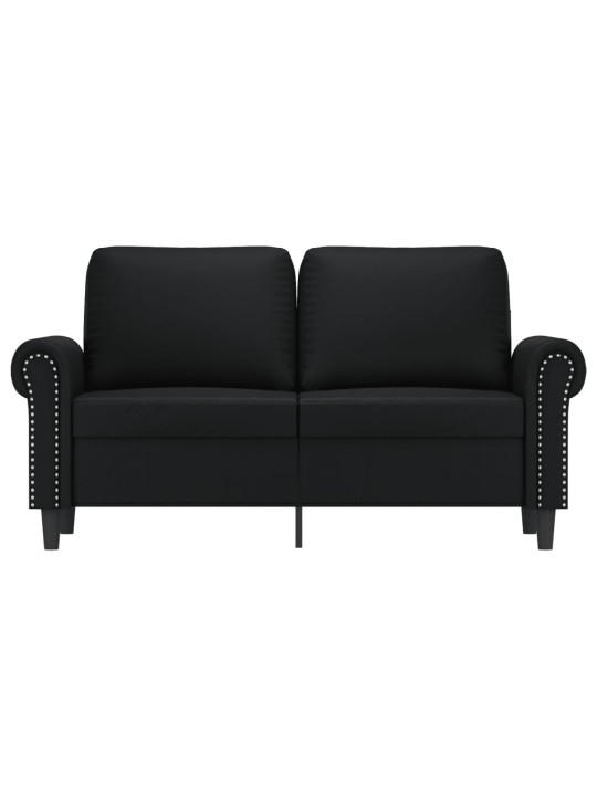 Dvivietė sofa, juodos spalvos, 120cm, dirbtinė oda