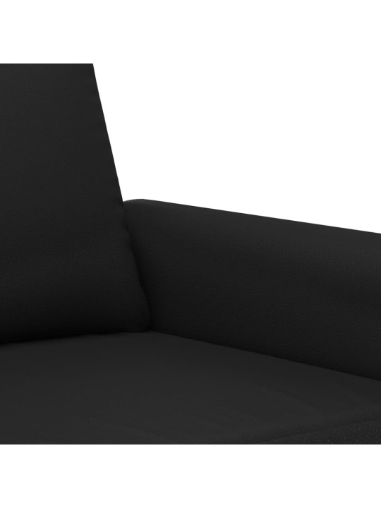 Dvivietė sofa, juodos spalvos, 120cm, dirbtinė oda