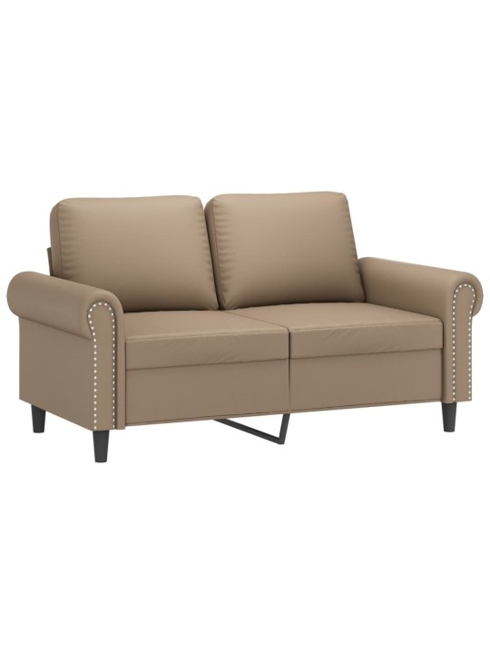 Dvivietė sofa, kapučino spalvos, 120cm, dirbtinė oda