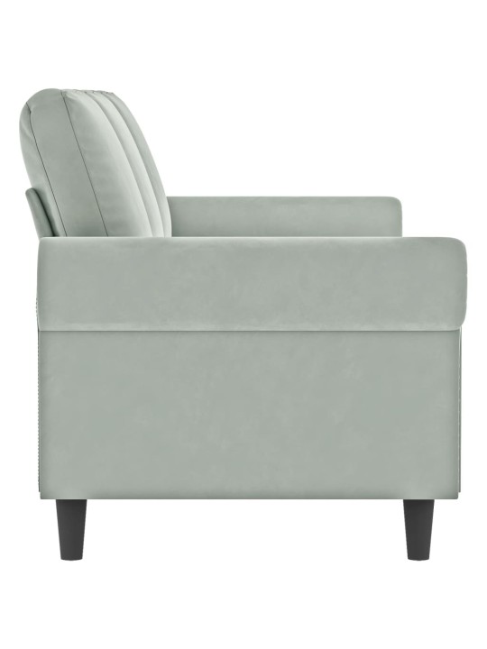 Trivietė sofa, šviesiai pilkos spalvos, 180cm, aksomas