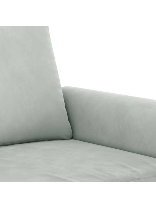 Trivietė sofa, šviesiai pilkos spalvos, 180cm, aksomas
