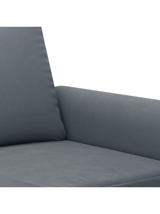 Trivietė sofa, tamsiai pilkos spalvos, 180cm, aksomas