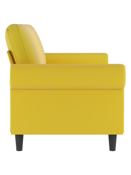 Trivietė sofa, geltonos spalvos, 180cm, aksomas