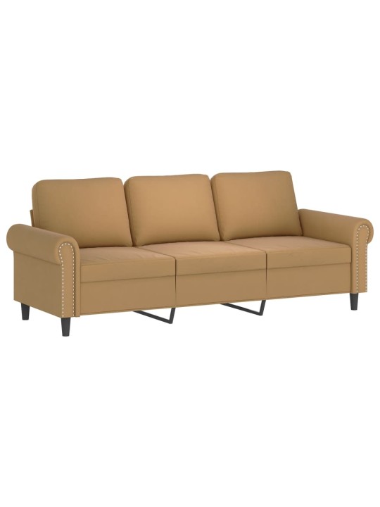 Trivietė sofa, rudos spalvos, 180cm, aksomas