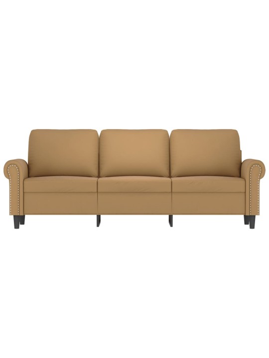 Trivietė sofa, rudos spalvos, 180cm, aksomas