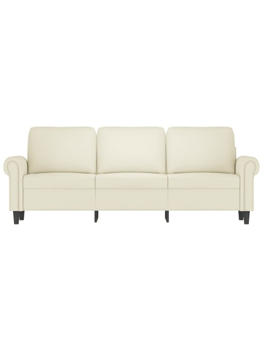 Trivietė sofa, kreminės spalvos, 180cm, aksomas