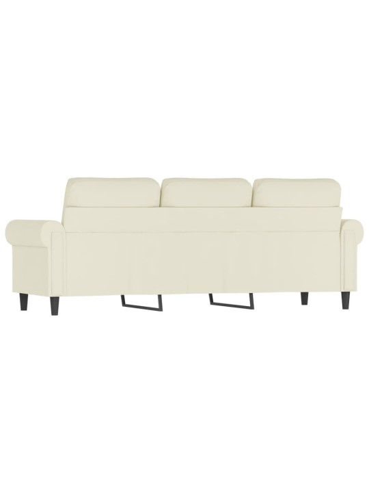Trivietė sofa, kreminės spalvos, 180cm, aksomas
