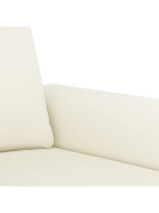 Trivietė sofa, kreminės spalvos, 180cm, aksomas