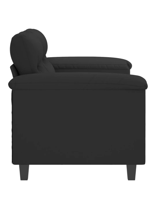 Dvivietė sofa, juodos spalvos, 120cm, mikropluošto audinys