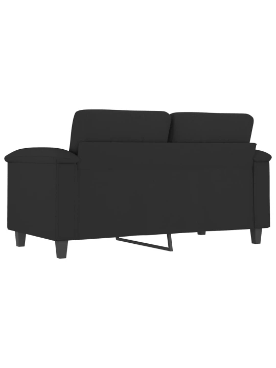 Dvivietė sofa, juodos spalvos, 120cm, mikropluošto audinys