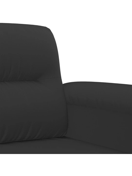 Dvivietė sofa, juodos spalvos, 120cm, mikropluošto audinys