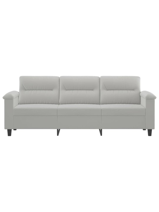 Trivietė sofa, šviesiai pilka, 180cm, mikropluošto audinys