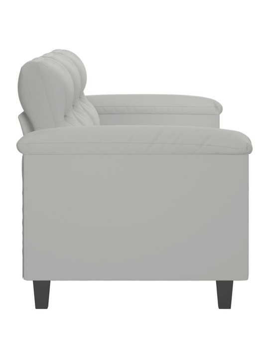 Trivietė sofa, šviesiai pilka, 180cm, mikropluošto audinys