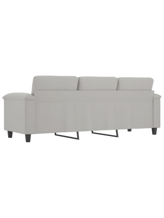 Trivietė sofa, šviesiai pilka, 180cm, mikropluošto audinys