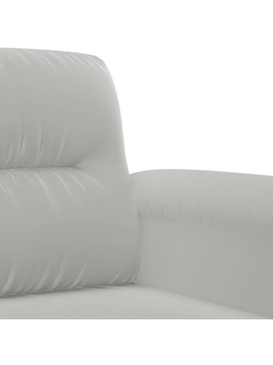 Trivietė sofa, šviesiai pilka, 180cm, mikropluošto audinys