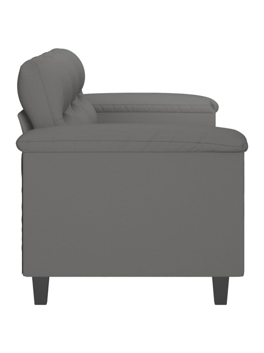 Trivietė sofa, tamsiai pilka, 180cm, mikropluošto audinys
