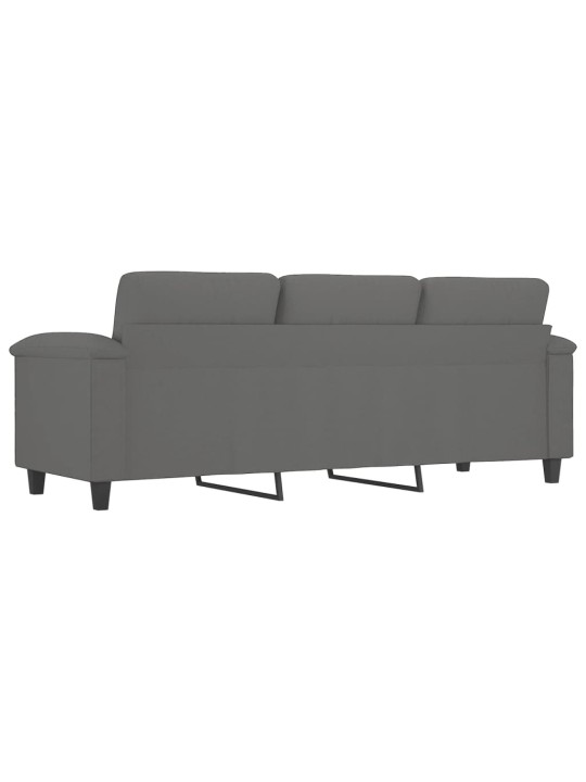 Trivietė sofa, tamsiai pilka, 180cm, mikropluošto audinys