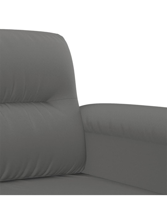 Trivietė sofa, tamsiai pilka, 180cm, mikropluošto audinys