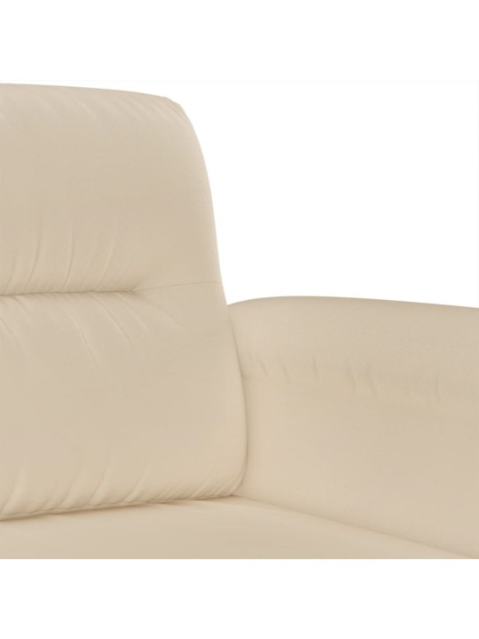 Trivietė sofa, kreminės spalvos, 180cm, mikropluošto audinys