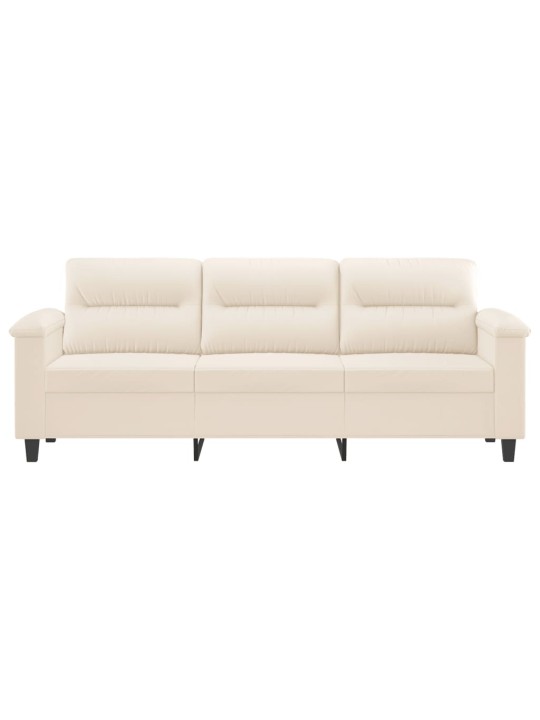 Trivietė sofa, smėlio spalvos, 180cm, mikropluošto audinys