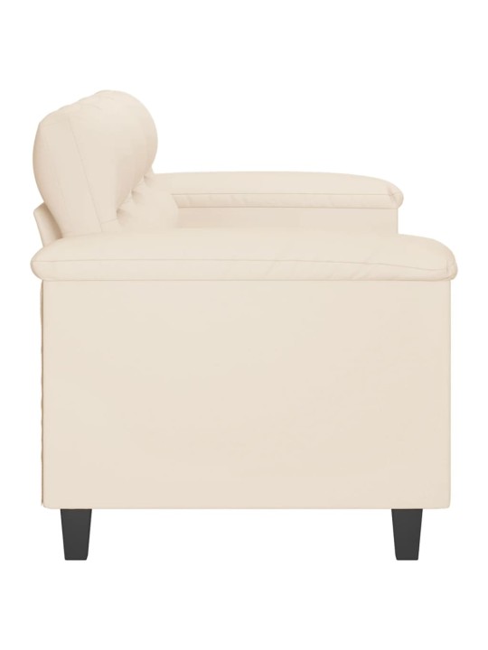 Trivietė sofa, smėlio spalvos, 180cm, mikropluošto audinys