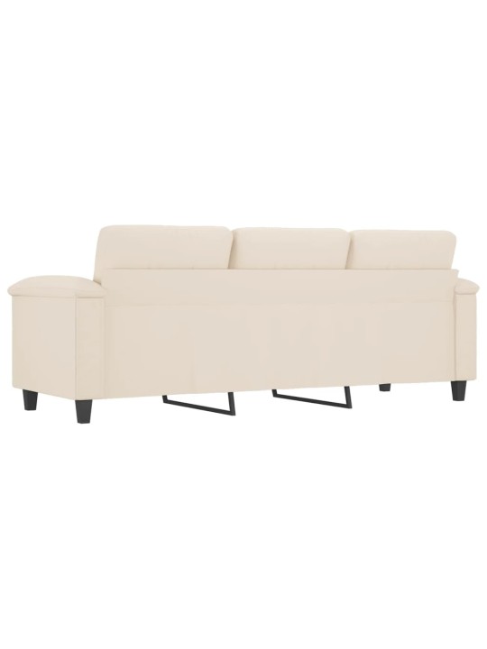 Trivietė sofa, smėlio spalvos, 180cm, mikropluošto audinys