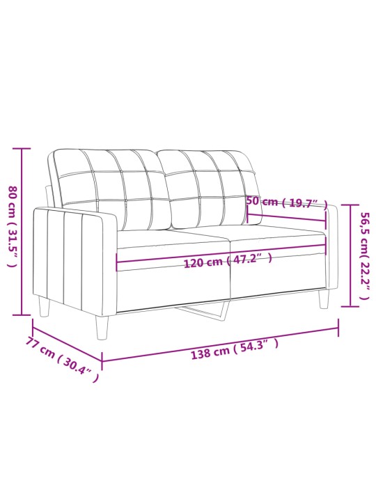 Dvivietė sofa, juodos spalvos, 120cm, audinys
