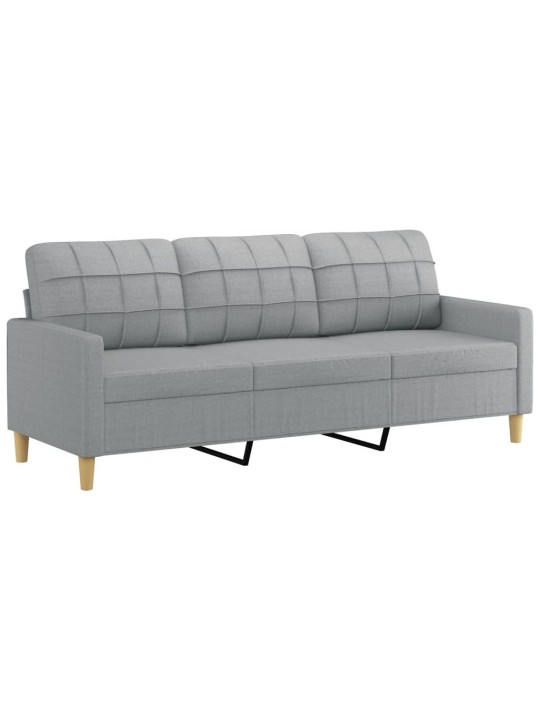 Trivietė sofa, šviesiai pilkos spalvos, 180cm, audinys