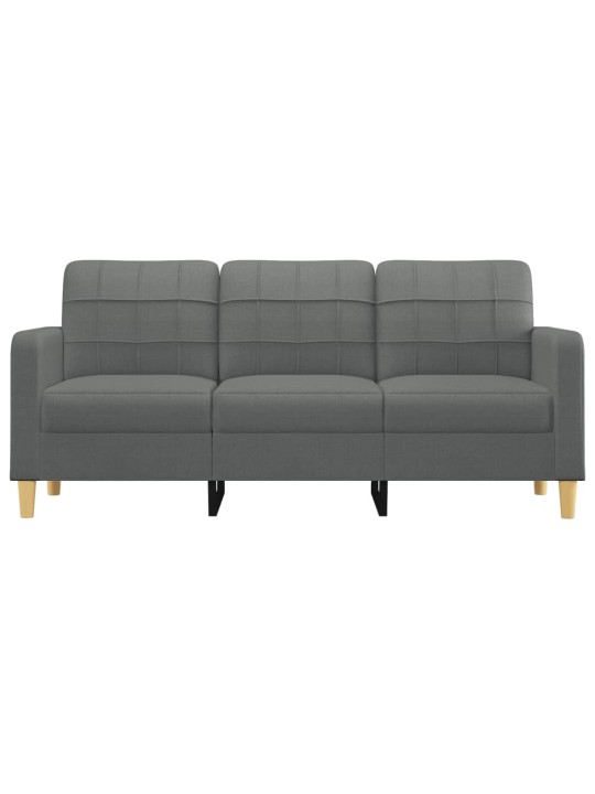 Trivietė sofa, tamsiai pilkos spalvos, 180cm, audinys