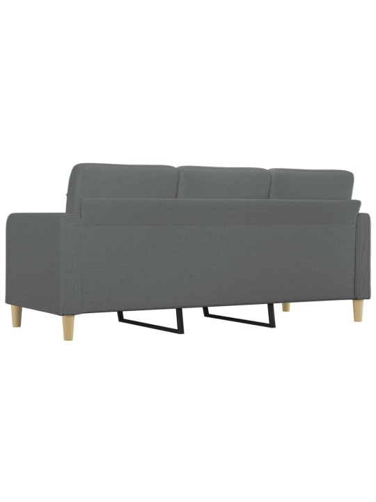 Trivietė sofa, tamsiai pilkos spalvos, 180cm, audinys