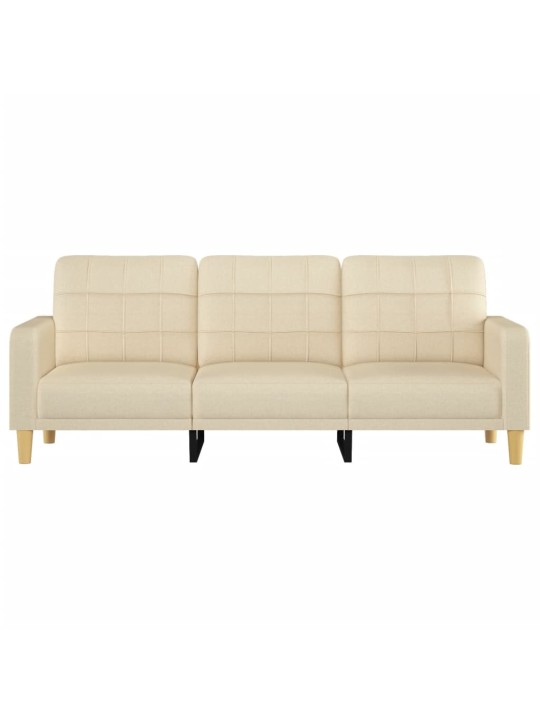 Trivietė sofa, kreminės spalvos, 180cm, audinys