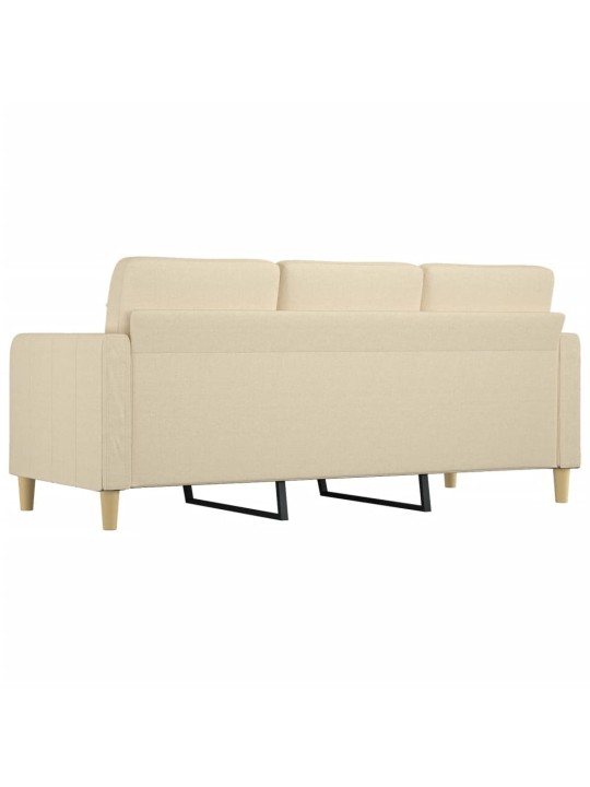 Trivietė sofa, kreminės spalvos, 180cm, audinys