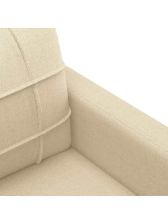 Trivietė sofa, kreminės spalvos, 180cm, audinys