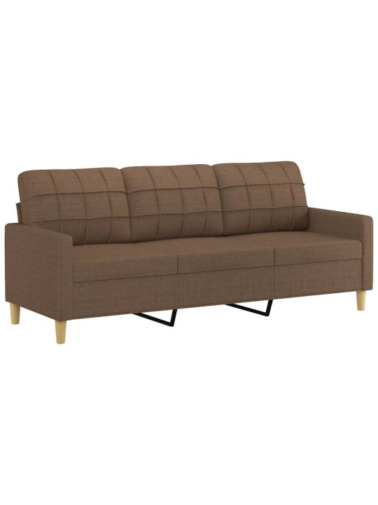 Trivietė sofa, rudos spalvos, 180cm, audinys