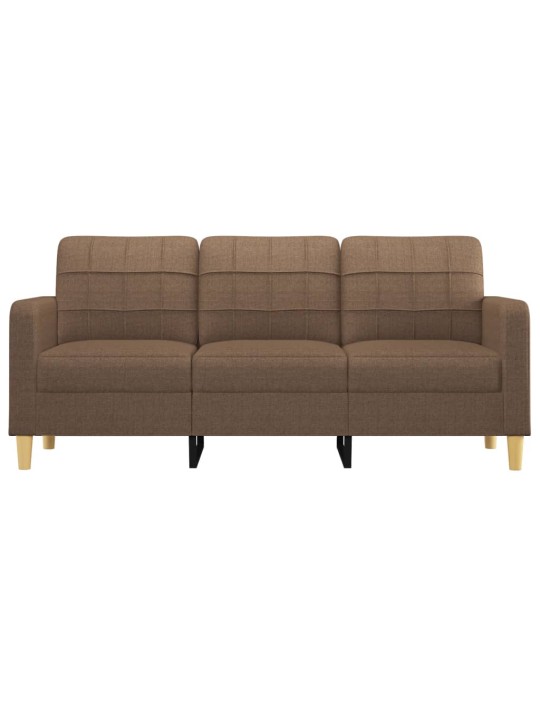 Trivietė sofa, rudos spalvos, 180cm, audinys