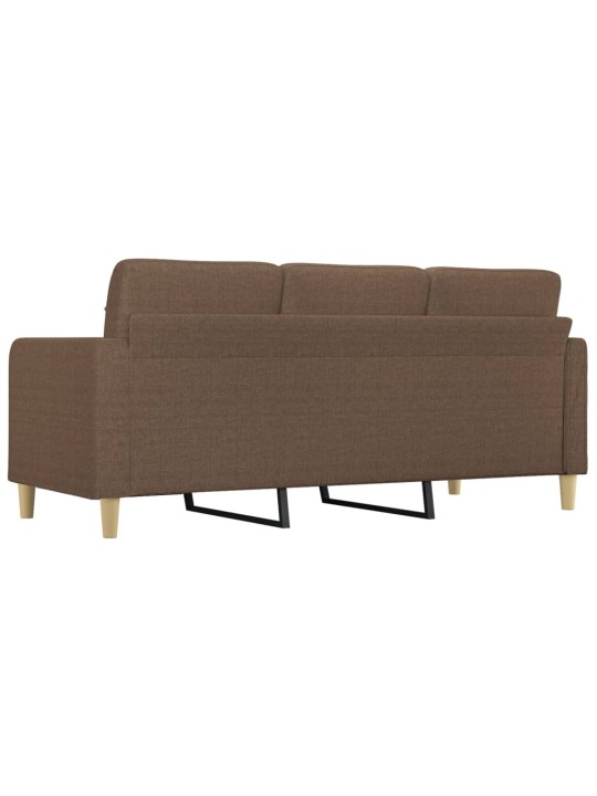 Trivietė sofa, rudos spalvos, 180cm, audinys