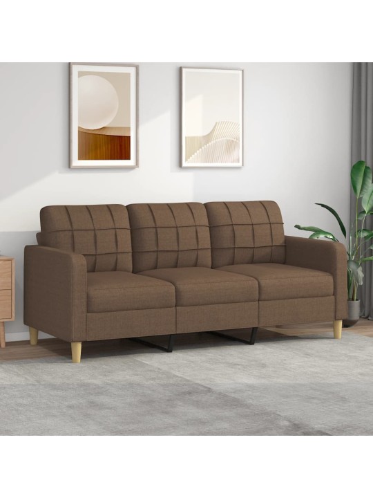 Trivietė sofa, rudos spalvos, 180cm, audinys