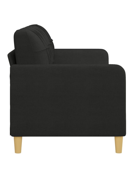 Trivietė sofa, juodos spalvos, 180cm, audinys