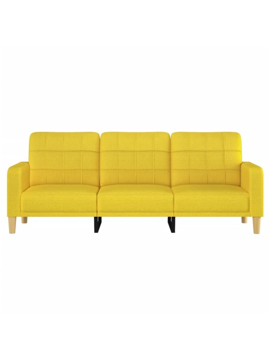 Trivietė sofa, šviesiai geltonos spalvos, 180cm, audinys
