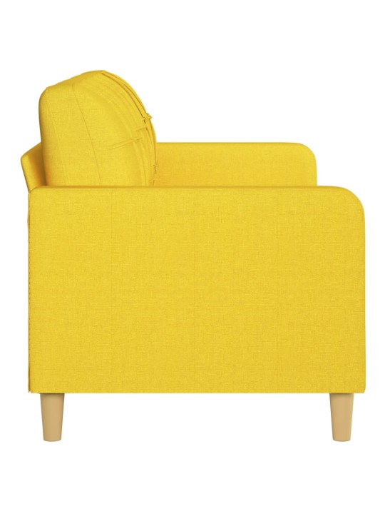 Trivietė sofa, šviesiai geltonos spalvos, 180cm, audinys