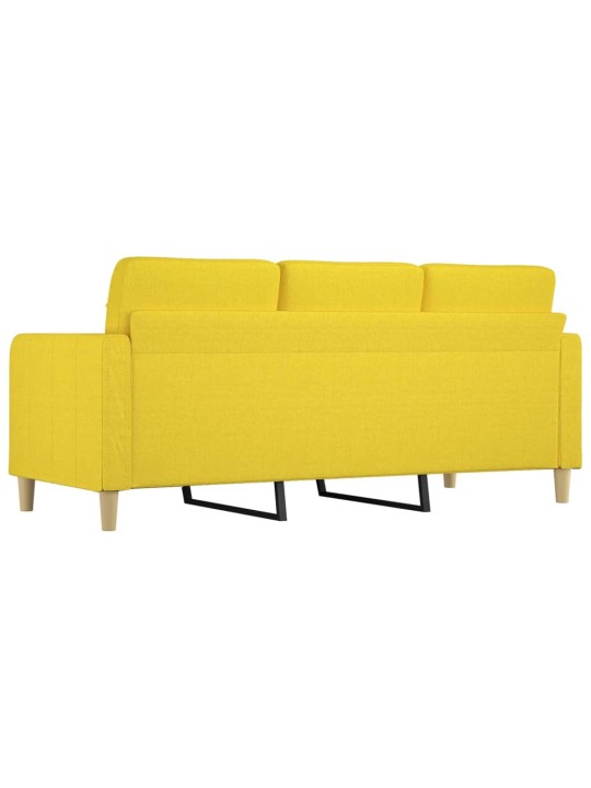Trivietė sofa, šviesiai geltonos spalvos, 180cm, audinys