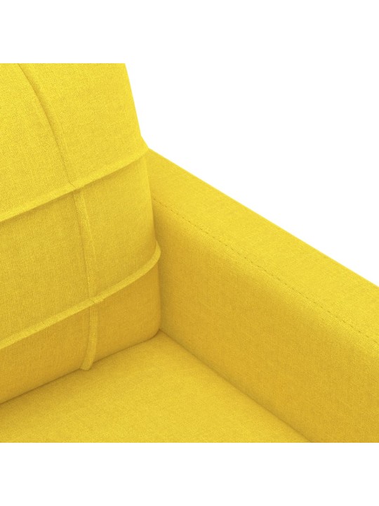 Trivietė sofa, šviesiai geltonos spalvos, 180cm, audinys