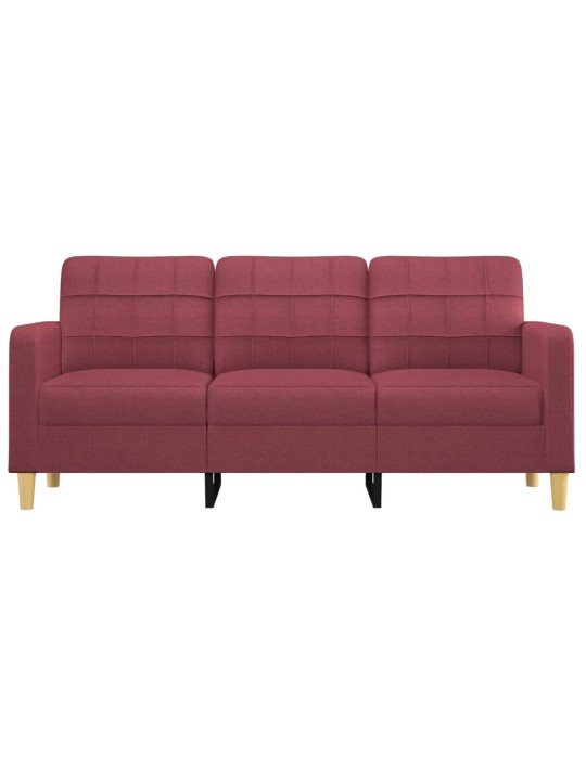 Trivietė sofa, raudonojo vyno spalvos, 180cm, audinys