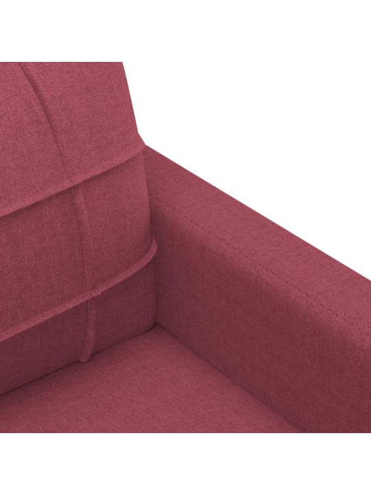 Trivietė sofa, raudonojo vyno spalvos, 180cm, audinys