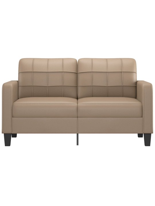 Dvivietė sofa, kapučino spalvos, 140cm, dirbtinė oda