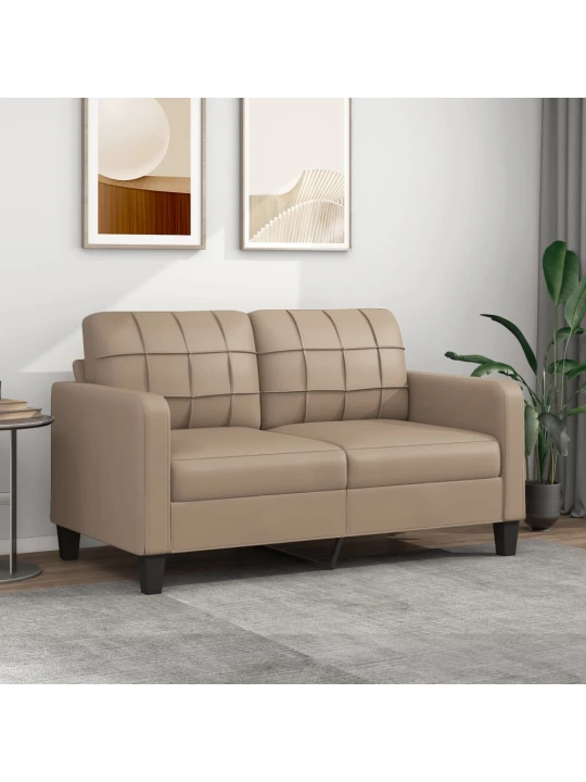 Dvivietė sofa, kapučino spalvos, 140cm, dirbtinė oda