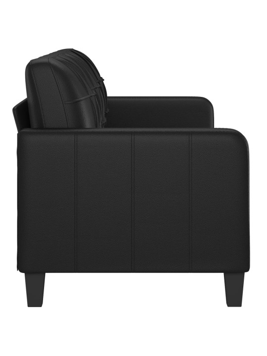 Trivietė sofa, juodos spalvos, 180cm, dirbtinė oda